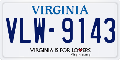 VA license plate VLW9143