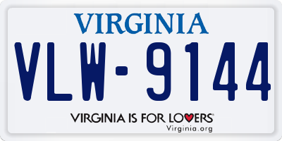 VA license plate VLW9144