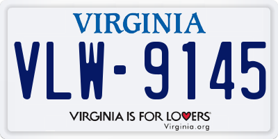 VA license plate VLW9145