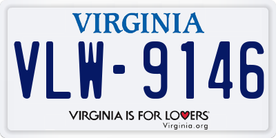 VA license plate VLW9146