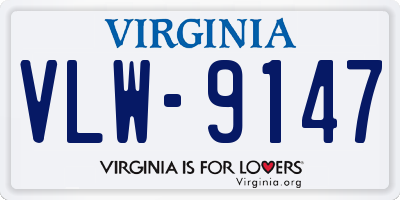 VA license plate VLW9147