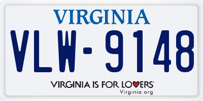 VA license plate VLW9148