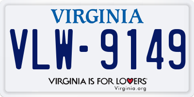 VA license plate VLW9149