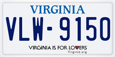 VA license plate VLW9150