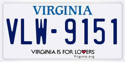 VA license plate VLW9151