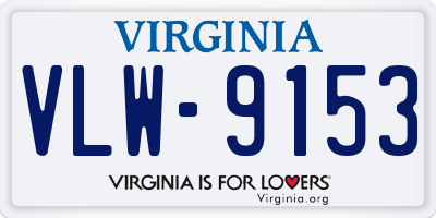 VA license plate VLW9153