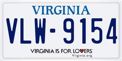 VA license plate VLW9154