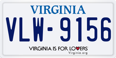 VA license plate VLW9156