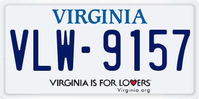 VA license plate VLW9157