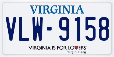 VA license plate VLW9158