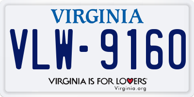 VA license plate VLW9160