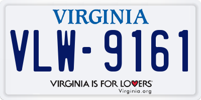 VA license plate VLW9161