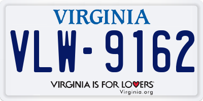 VA license plate VLW9162