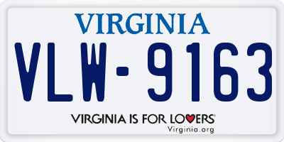 VA license plate VLW9163