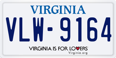 VA license plate VLW9164