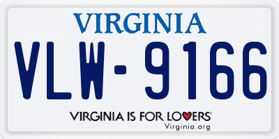 VA license plate VLW9166