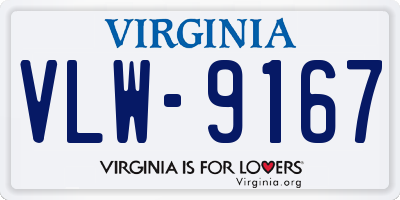 VA license plate VLW9167