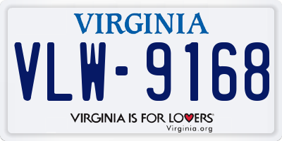 VA license plate VLW9168