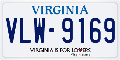 VA license plate VLW9169