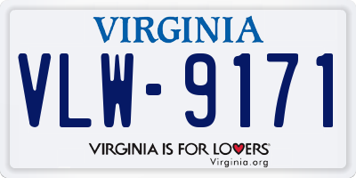 VA license plate VLW9171