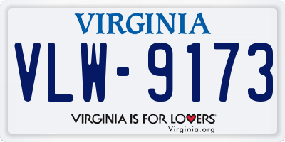 VA license plate VLW9173