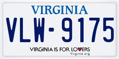 VA license plate VLW9175