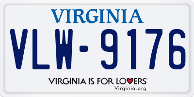 VA license plate VLW9176