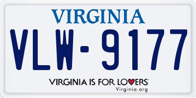 VA license plate VLW9177