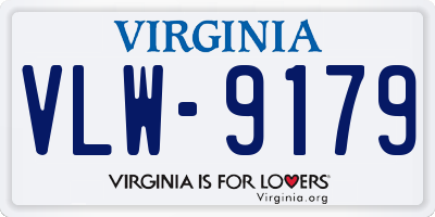 VA license plate VLW9179