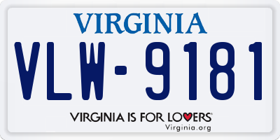 VA license plate VLW9181