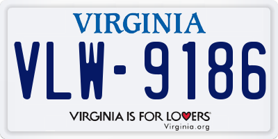 VA license plate VLW9186