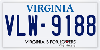 VA license plate VLW9188