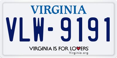 VA license plate VLW9191