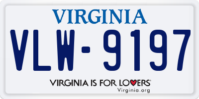 VA license plate VLW9197