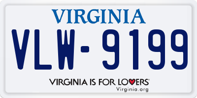 VA license plate VLW9199