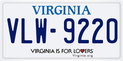 VA license plate VLW9220