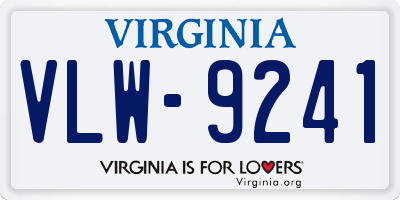 VA license plate VLW9241