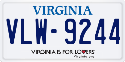 VA license plate VLW9244