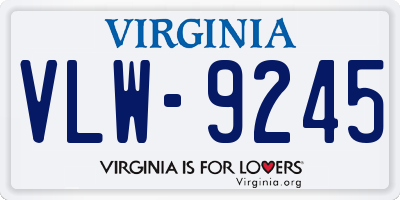 VA license plate VLW9245