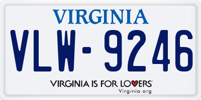 VA license plate VLW9246