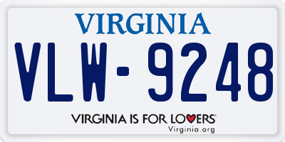 VA license plate VLW9248