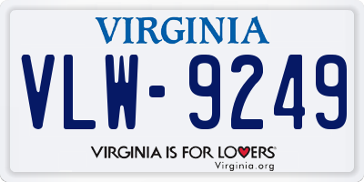 VA license plate VLW9249