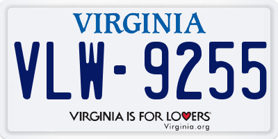 VA license plate VLW9255