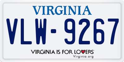 VA license plate VLW9267