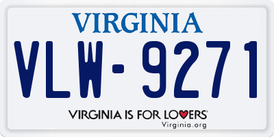 VA license plate VLW9271