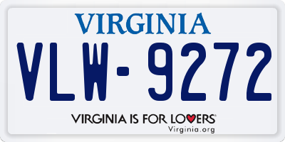 VA license plate VLW9272