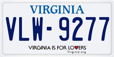 VA license plate VLW9277