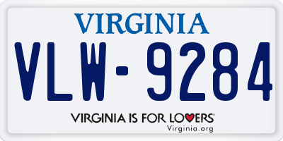 VA license plate VLW9284