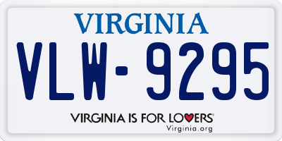 VA license plate VLW9295