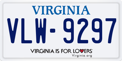 VA license plate VLW9297